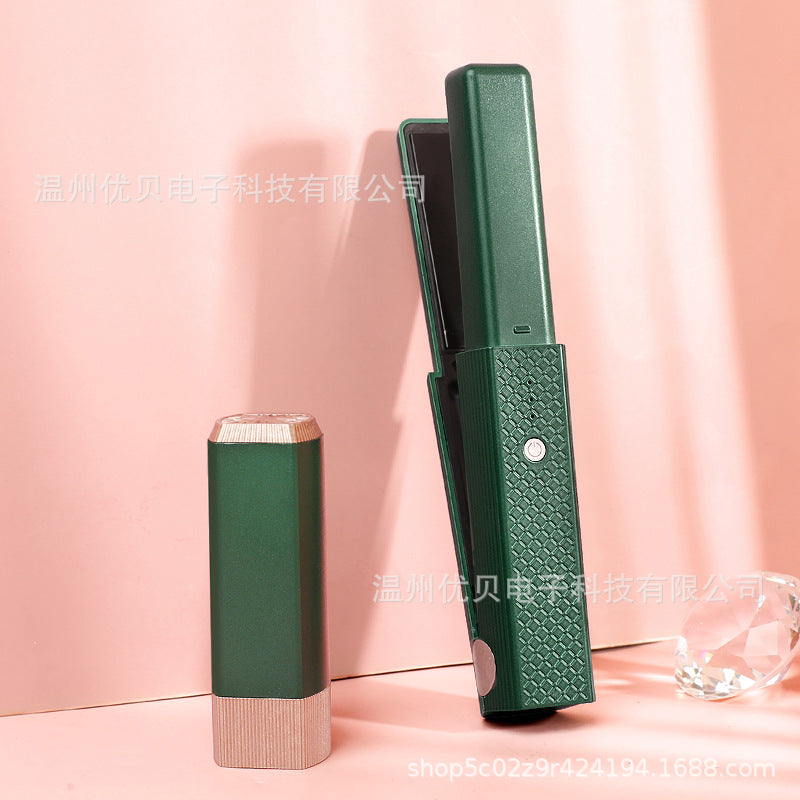 USB充電式ミニヘアアイロン 2WAY ストレート＆カール 前髪用 コンパクト ポータブル