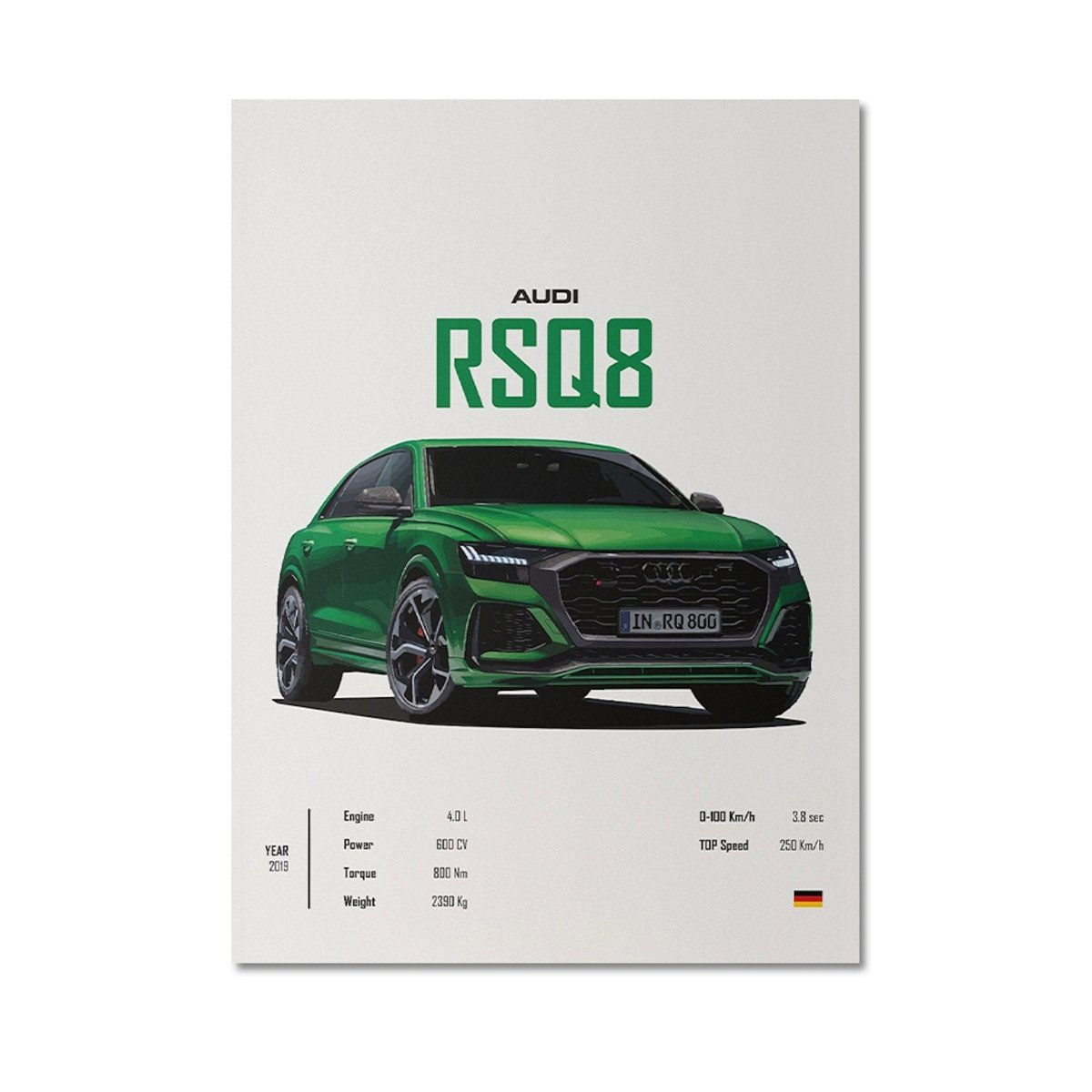 Poster Sportwagen PORSCHE 911 AUDI Rs MERCEDES Amg Gtr  Super Sport Auto · Geschenk für ihn · Wohnzimmmer Büro · Wand Deko PrintIohne Rahmen