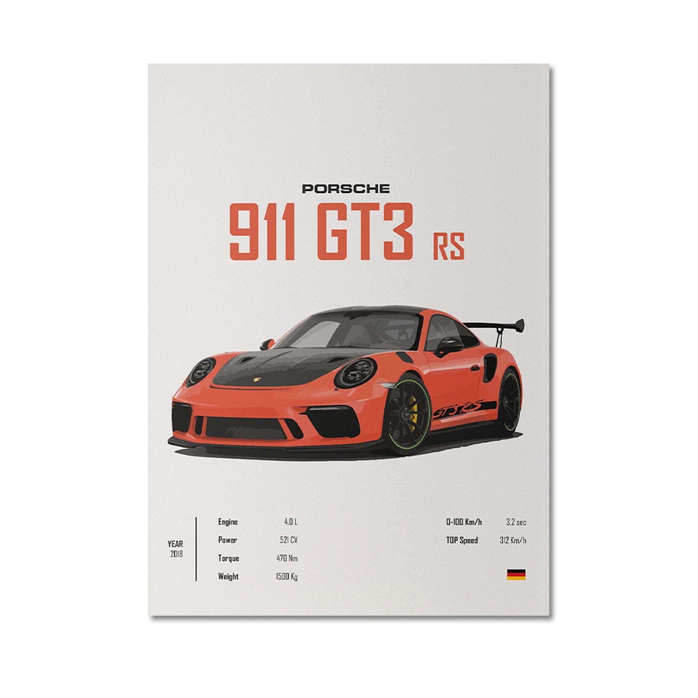 Poster Sportwagen PORSCHE 911 AUDI Rs MERCEDES Amg Gtr  Super Sport Auto · Geschenk für ihn · Wohnzimmmer Büro · Wand Deko PrintIohne Rahmen